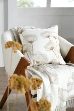 Pernă decorativă Oriana 45X45 cm, culoare natural, 55% bumbac 45% poliester - imagine 2