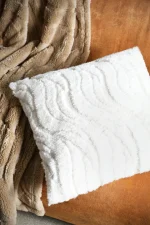 Pernă decorativă Fauves 45X45 cm, culoare crem, 100% poliester - imagine 2