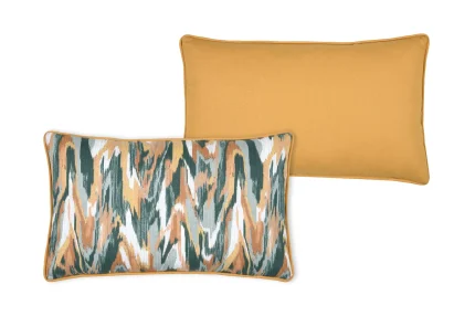 Pernă decorativă Zita 30X50 cm, culoare verde/muștar, 100% bumbac - imagine 2