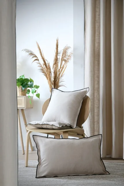 Pernă decorativă Helios 45X45 cm, culoare natural, 100% bumbac - imagine 6