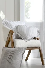Pernă decorativă Josephine 45X45 cm, culoare bej, 55% bumbac 45% poliester - imagine 2