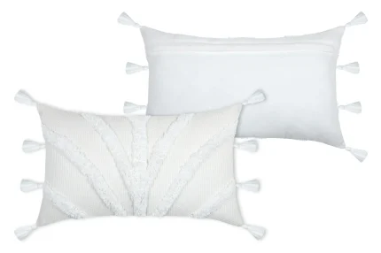 Pernă decorativă Balma 30X50 cm, culoare alb, 85% bumbac 15% poliester - imagine 3