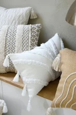 Pernă decorativă Balma 30X50 cm, culoare alb, 85% bumbac 15% poliester - imagine 2