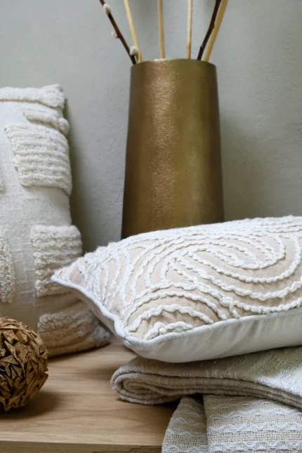 Pernă decorativă Balma 30X50 cm, culoare bej, 55% bumbac 45% poliester - imagine 2