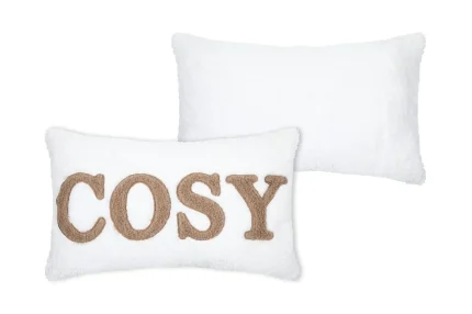 Pernă decorativă Cosylife 30X50 cm, culoare crem, 100% poliester - imagine 3