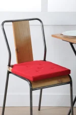 Pernă de scaun Velcro Duo Rosu/In 38X38 cm, culoare roșu/in, 100% bumbac - imagine 2