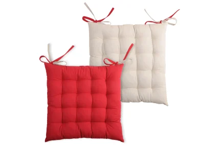 Pernă de scaun Duo Rosu/In 40X40 cm, culoare roșu/in, 100% bumbac - imagine 3