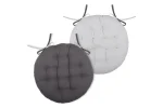 Pernă de scaun Ronde Duo Gri/Perla 38X38 cm, culoare gri/perlă, 100% bumbac - imagine 2