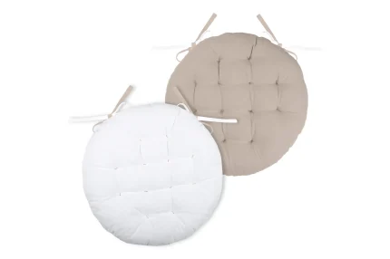 Pernă de scaun Ronde Duo Crem/In 38X38 cm, culoare crem/in, 100% bumbac - imagine 2