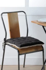 Pernă de scaun Duo Negru/In 40X40 cm, culoare negru/in, 100% bumbac - imagine 2