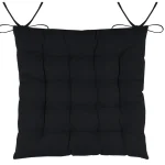 Pernă de scaun Duo 38X38X3.5 cm, culoare negru, 100% bumbac