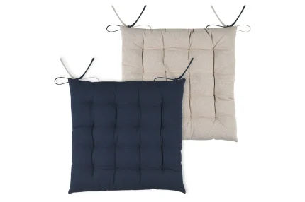 Pernă de scaun Duo Albastru/In 40X40 cm, culoare albastru/in, 100% bumbac - imagine 2