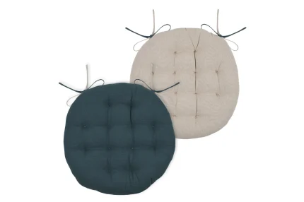 Pernă de scaun Ronde Duo Cobalt/In 38X38 cm, culoare cobalt/in, 100% bumbac - imagine 2