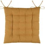 Pernă de scaun Duo 38X38X3.5 cm, culoare muștar, 100% bumbac