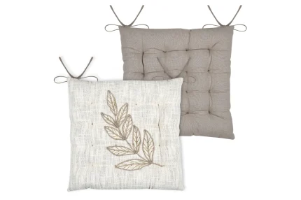 Pernă de scaun Hemera 38X38 cm, culoare crem, 100% bumbac - imagine 2