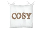 Pernă de scaun Cosylife 38X38 cm, culoare crem, 100% poliester