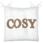 Pernă de scaun Cosylife 38X38 cm, culoare crem, 100% poliester