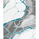 Covor living AURA LUX 53473A Albastru / Alb
