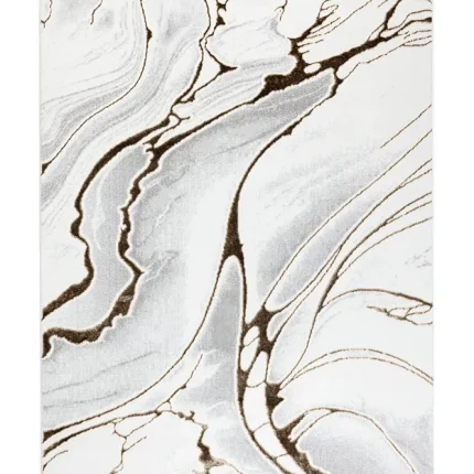 Covor living AURA LUX 53474A Maro / Alb