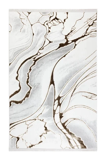 Covor living AURA LUX 53474A Maro / Alb - imagine 2