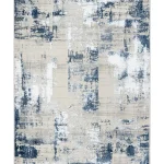 Covor living NOVA LUX 53292B Albastru / Alb