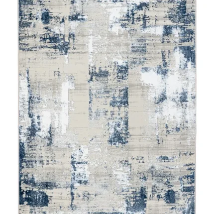 Covor living NOVA LUX 53292B Albastru / Alb