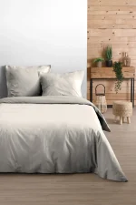 Cearșaf cu elastic Eden 160X200 cm, culoare crem, 100% bumbac OEKO TEX - imagine 2
