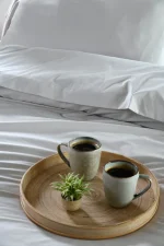 Cearșaf cu elastic Elysee 160X200 cm, culoare gri deschis, 100% bumbac OEKO TEX - imagine 6