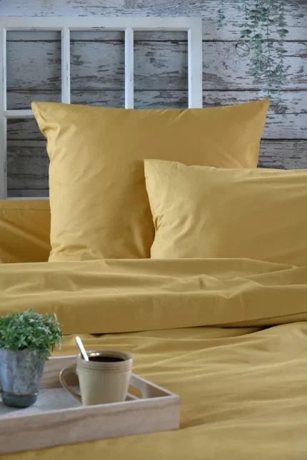 Cearșaf cu elastic Elysee 160X200 cm, culoare mustar, 100% bumbac OEKO TEX - imagine 5