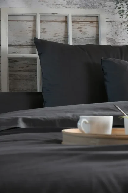 Cearșaf cu elastic Elysee 160X200 cm, culoare antracit, 100% bumbac OEKO TEX - imagine 5