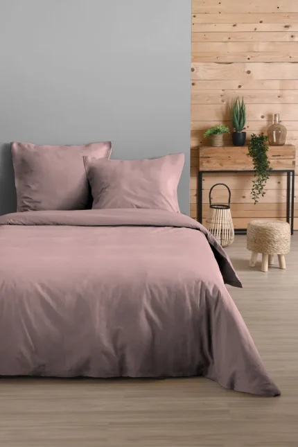 Cearșaf cu elastic Eden 180X200 cm, culoare roz pudră, 100% bumbac OEKO TEX - imagine 2