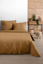 Cearșaf cu elastic Eden 180X200 cm, culoare mustar, 100% bumbac OEKO TEX - imagine 2