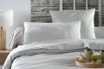 Cearșaf cu elastic Elysee 180X200 cm, culoare Gri deschis, 100% bumbac OEKO TEX - imagine 4