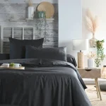 Cearsaf de pilotă Elysee pat dublu 240X220 cm, culoare Antracit, 100% bumbac OEKO TEX