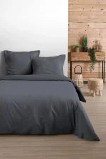 Cearsaf de pilotă Eden pat dublu King Size 260X240 cm, culoare Gri închis, 100% bumbac OEKO TEX