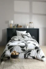 Lenjerie Joyna pat dublu, 3 piese, cearsaf pilota 240X220 cm, 2 fete de perna 63×63 cm, culoare natural, 100% bumbac OEKO TEX - imagine 6
