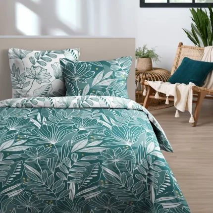 lenjerie pat king size verde petrol bumbac