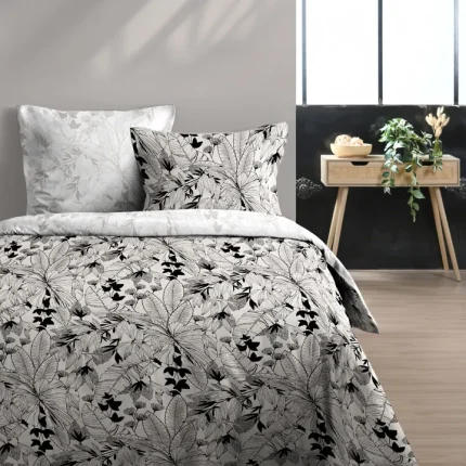 lenjerie pat King Size 260x240 negru bumbac