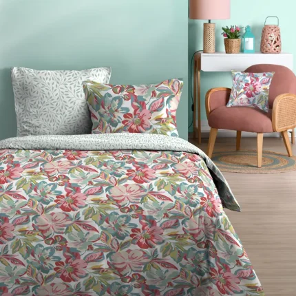 lenjerie pat King Size 260x240 cm bumbac multicolor