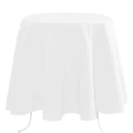 Față de masă Nelson 180 Cm Diametru, culoare alb, 100% poliester