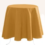 Față de masă Nelson 180 Cm Diametru, culoare muștar, 100% poliester