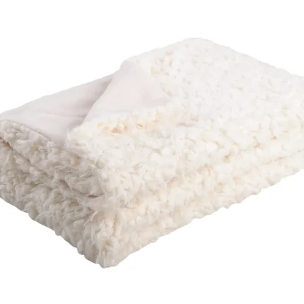 Pătură Mouton 130X160 cm, culoare alb, 100% poliester