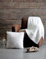 Pătură Mouton 130X160 cm, culoare alb, 100% poliester - imagine 4