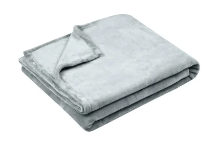 Pătură Doudou 130X160 cm, culoare Gri perlă, 100% poliester - imagine 2