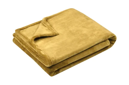 Pătură Doudou 130X160 cm, culoare Muștar, 100% poliester - imagine 2