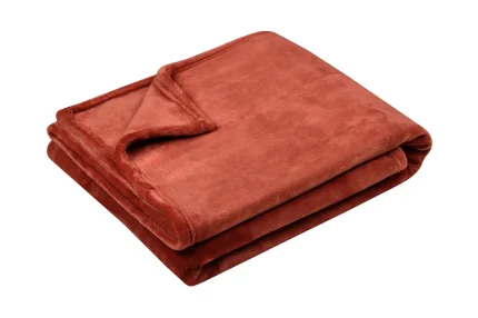 Pătură Doudou 130X160 cm, culoare Cărămiziu, 100% poliester - imagine 2