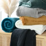 Pătură Michigan 180X220 cm, culoare Cappuccino, 100% poliester