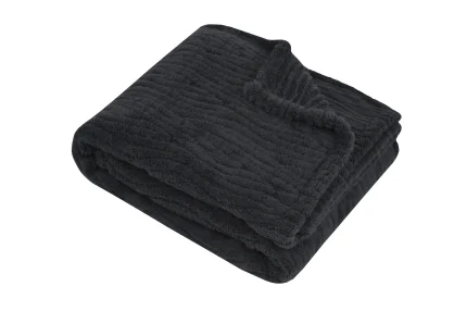 Pătură Columbia 130X160 cm, culoare Antracit, 100% poliester - imagine 3