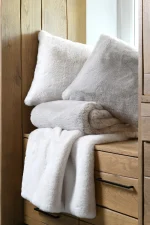 Pătură Bostan 130X160 cm, culoare Crem, 100% poliester - imagine 4