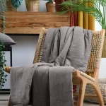 Pătură Coline 125X150 cm, culoare Greige, 100% bumbac